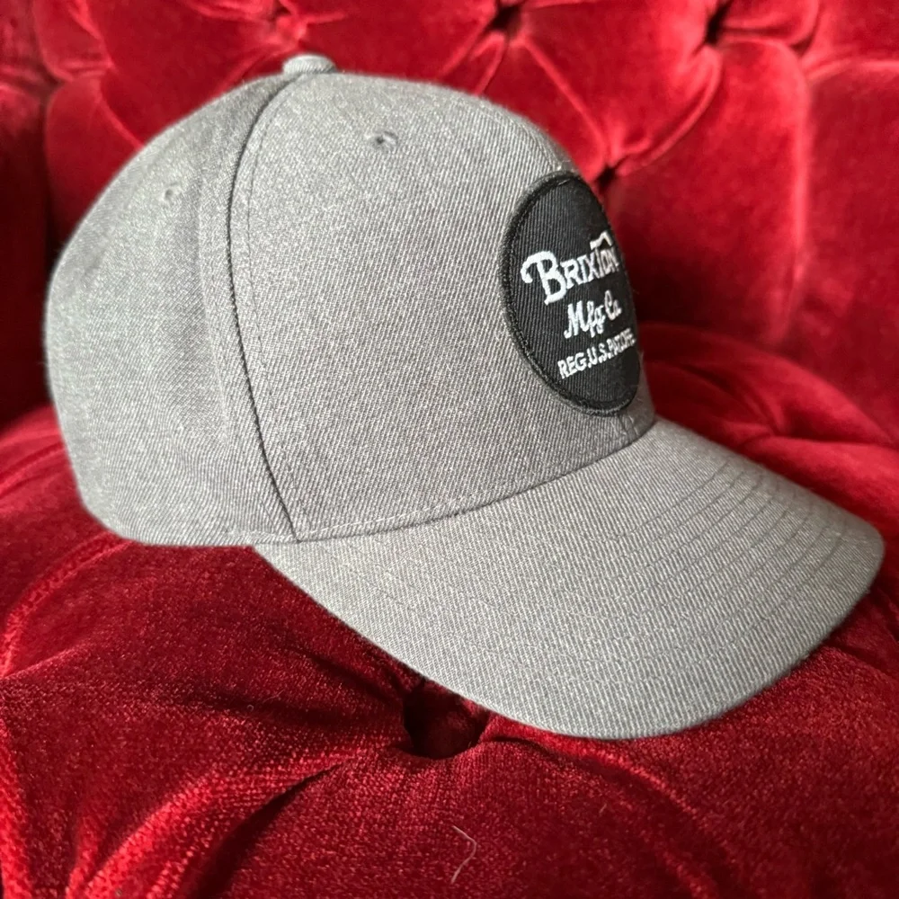 Brixton - Gray Trucker Hat Snap Back Classic Design Patch Logo